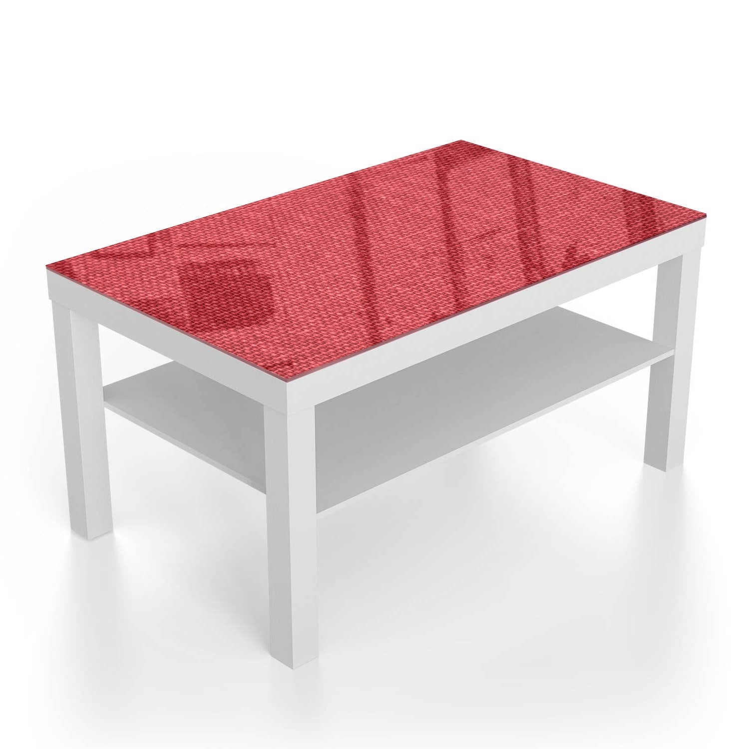 Salontafel 90x55 - Gehard Glas - Rode Linnen Textuur