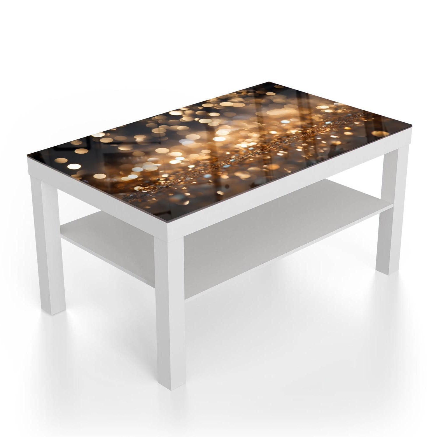 Salontafel 90x55 - Gehard Glas - Gouden Glitters