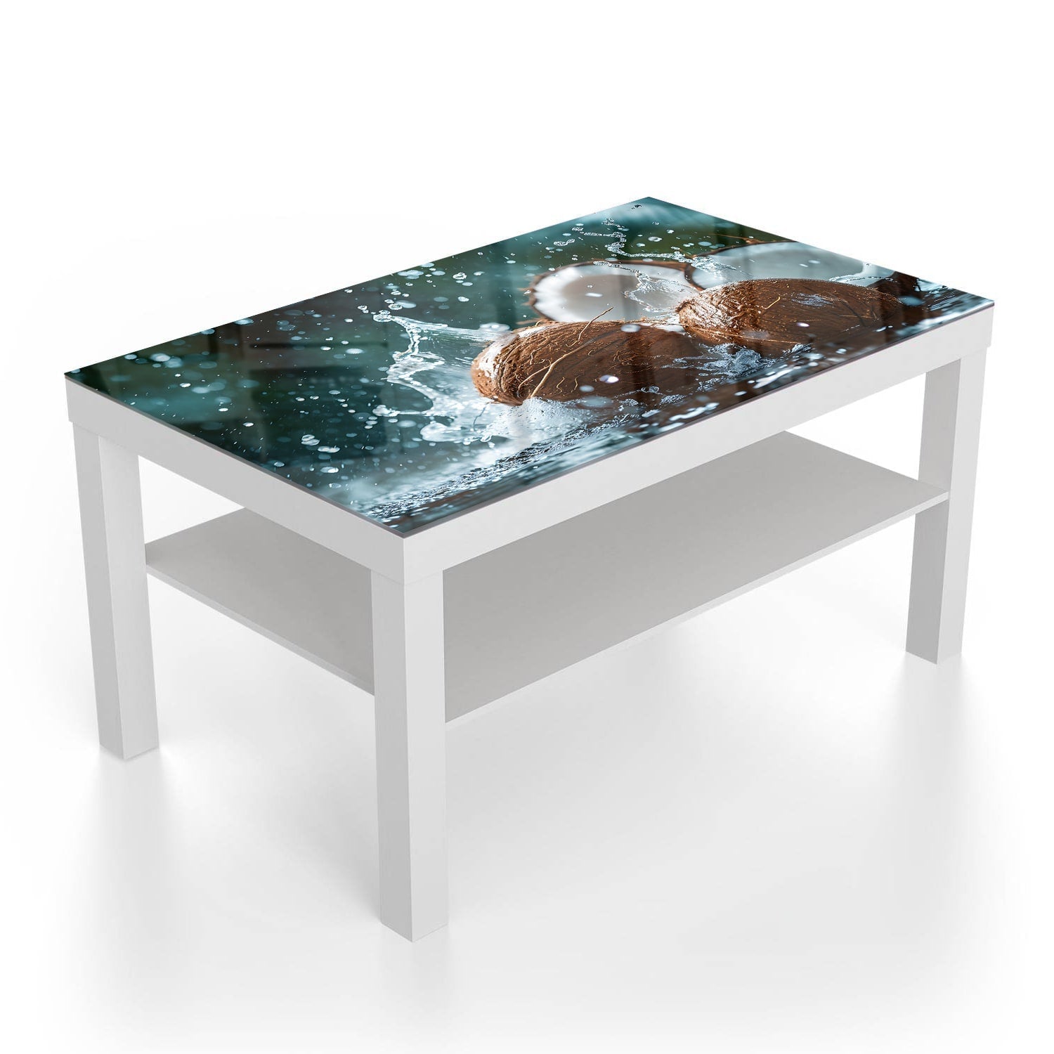 Salontafel 90x55 - Gehard Glas - Kokos Splash