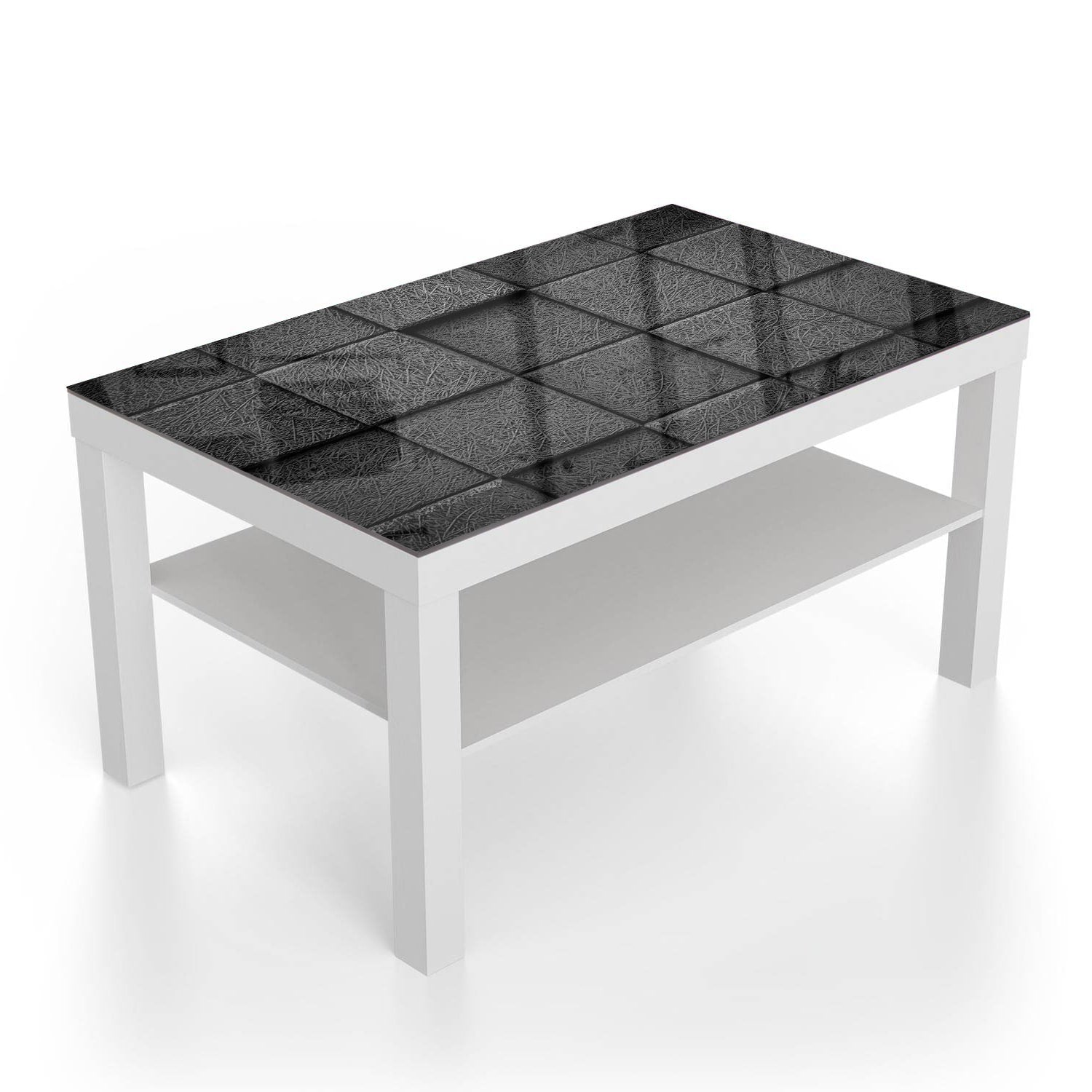 Salontafel 90x55 - Gehard Glas - Donkere Blokken