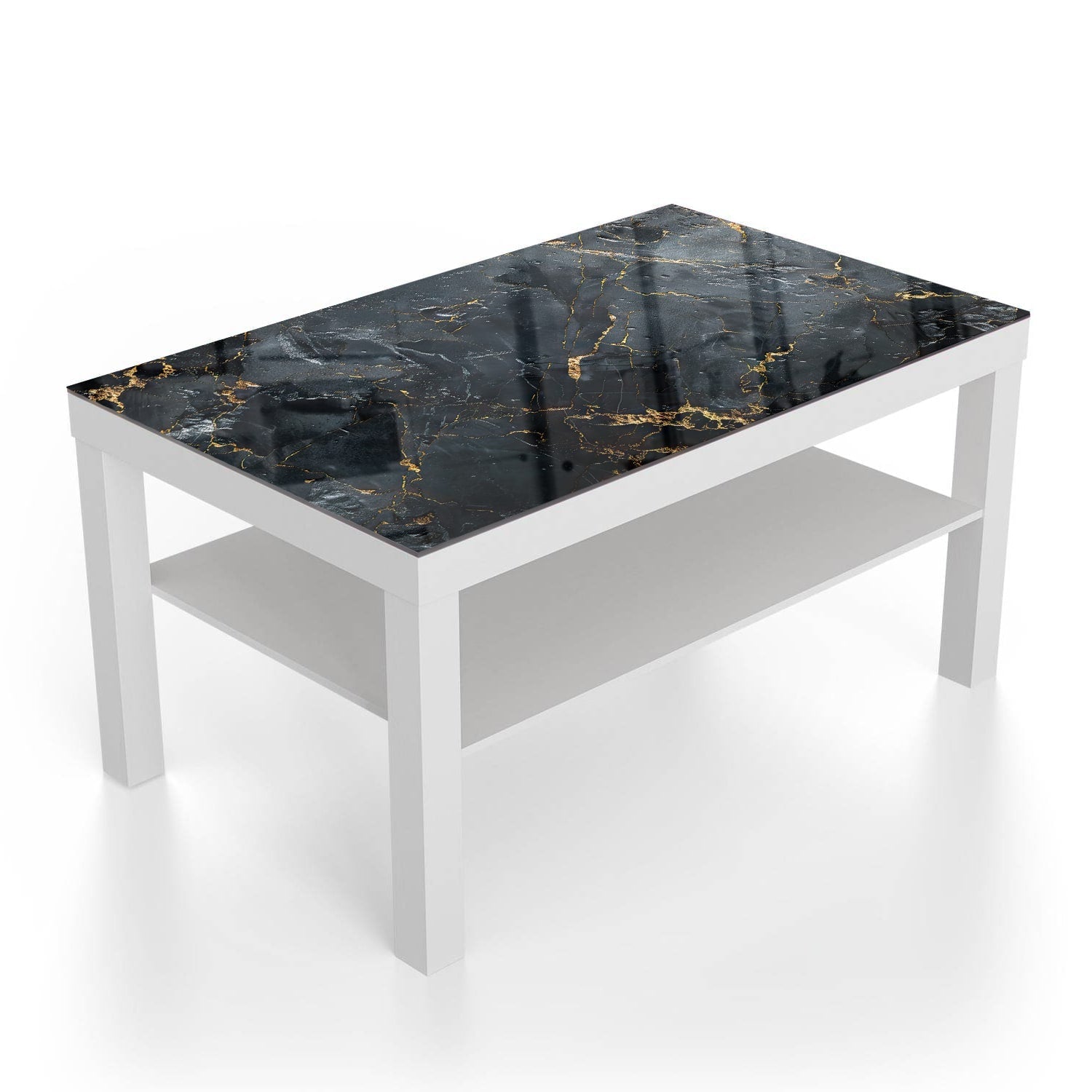 Salontafel 90x55 - Gehard Glas - Abstract Marmere Vloeistof Kunst