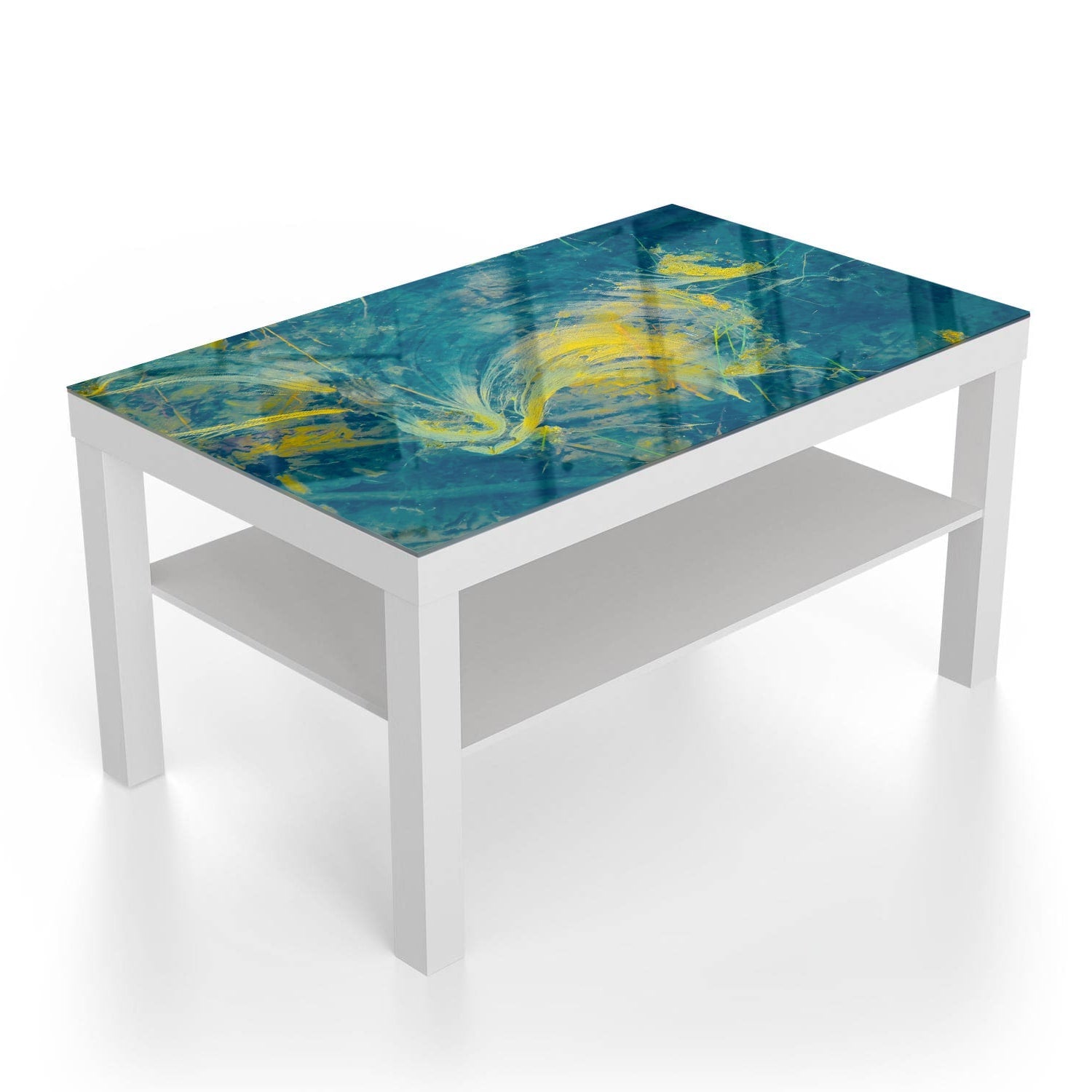 Salontafel 90x55 - Gehard Glas - Abstracte Verf Golven