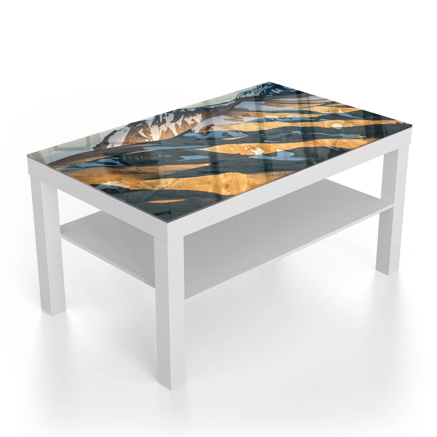 Salontafel 90x55 - Gehard Glas - Smeltende Sneeuw op de Bergen