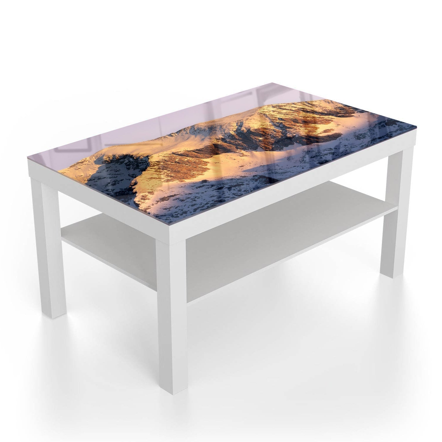 Salontafel 90x55 - Gehard Glas - Bergtoppen in het Eerste Licht