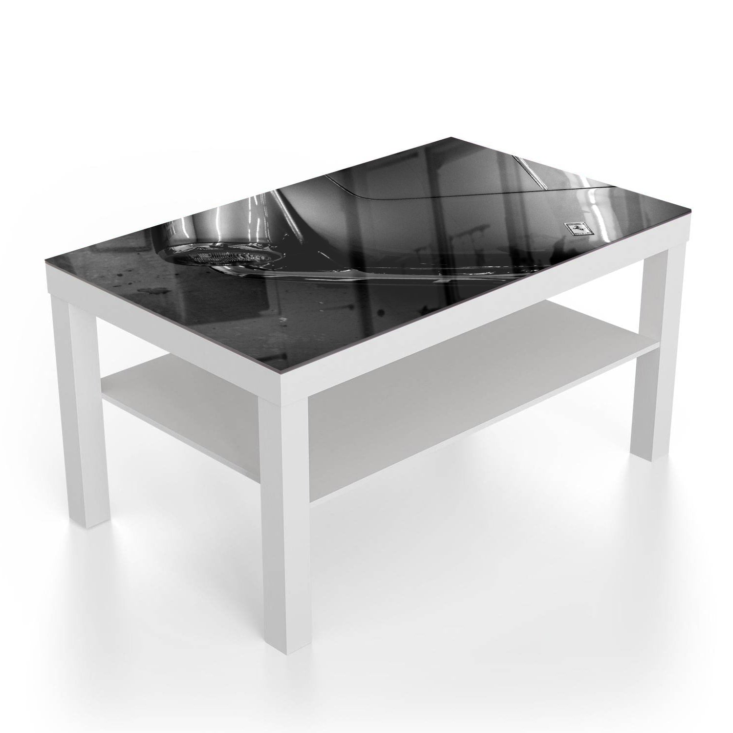 Salontafel 90x55 - Gehard Glas - Ferrari in Zwart-Wit