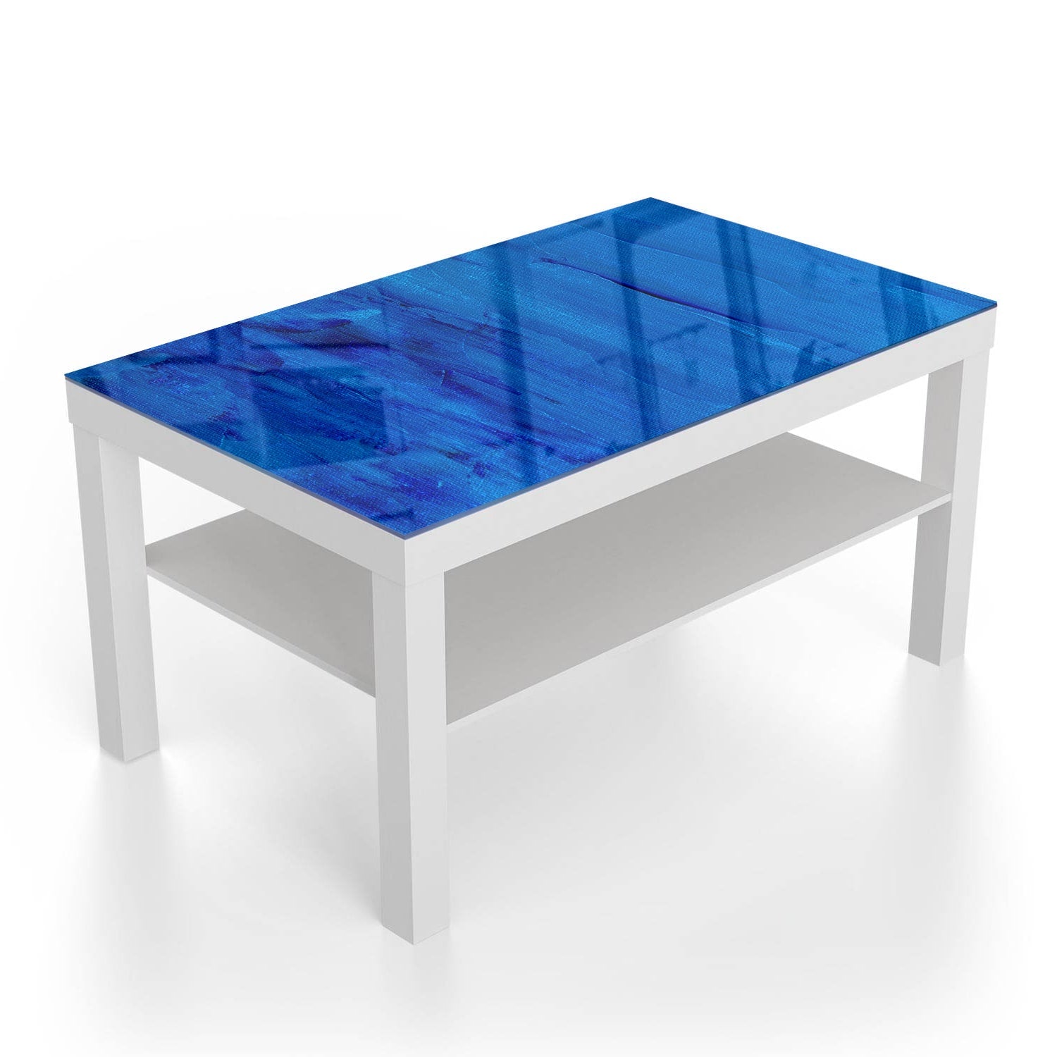 Salontafel 90x55 - Gehard Glas - Blauw Abstractie