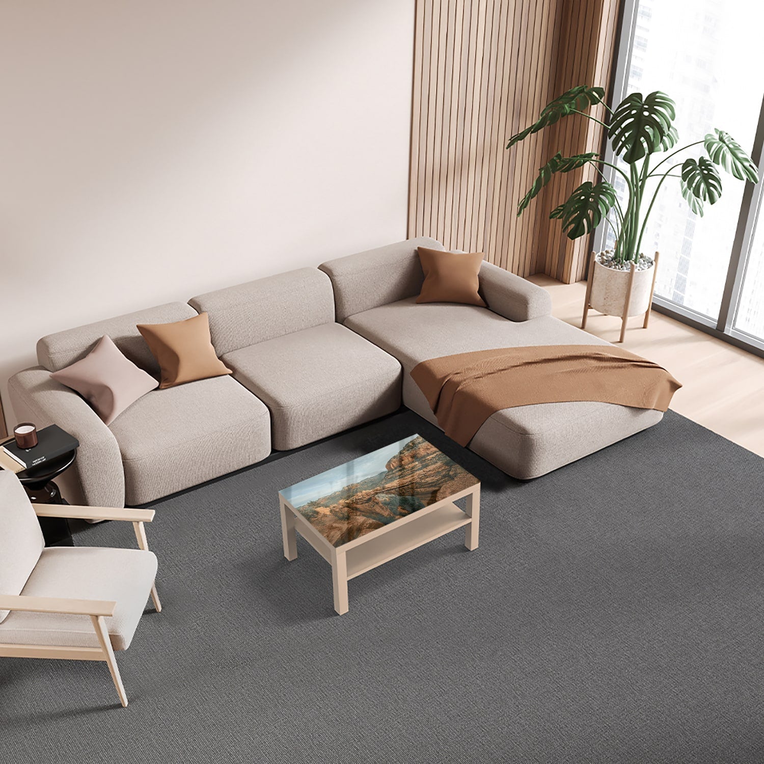 Salontafel 90x55 - Gehard Glas - Rotsen in de Canyons