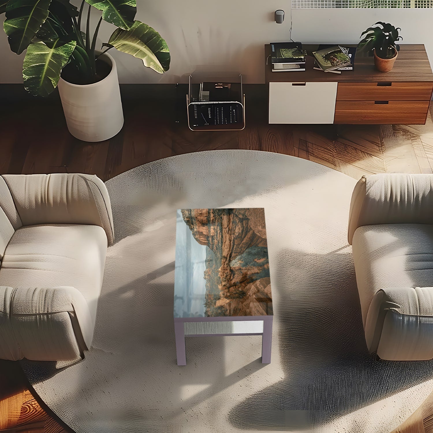 Salontafel 90x55 - Gehard Glas - Rotsen in de Canyons