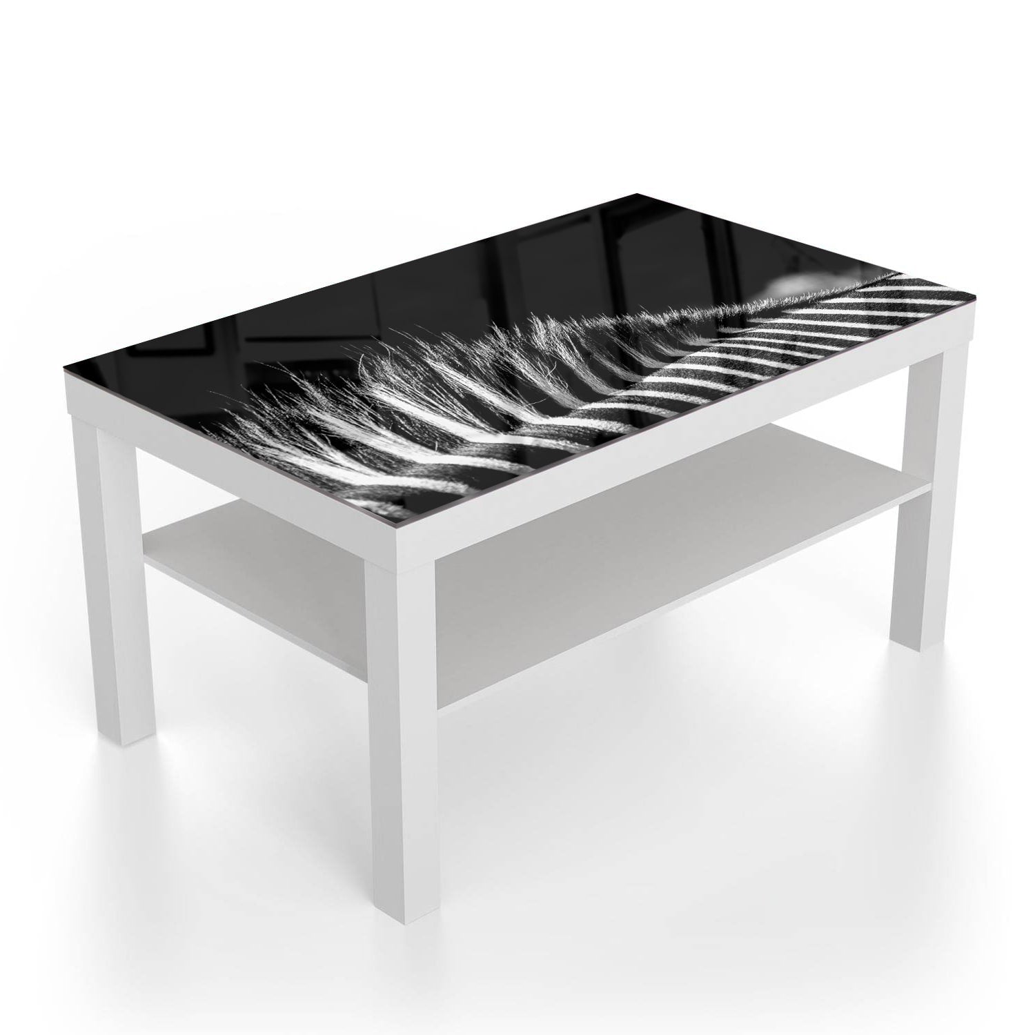 Salontafel 90x55 - Gehard Glas - Zwart-Wit Zebra