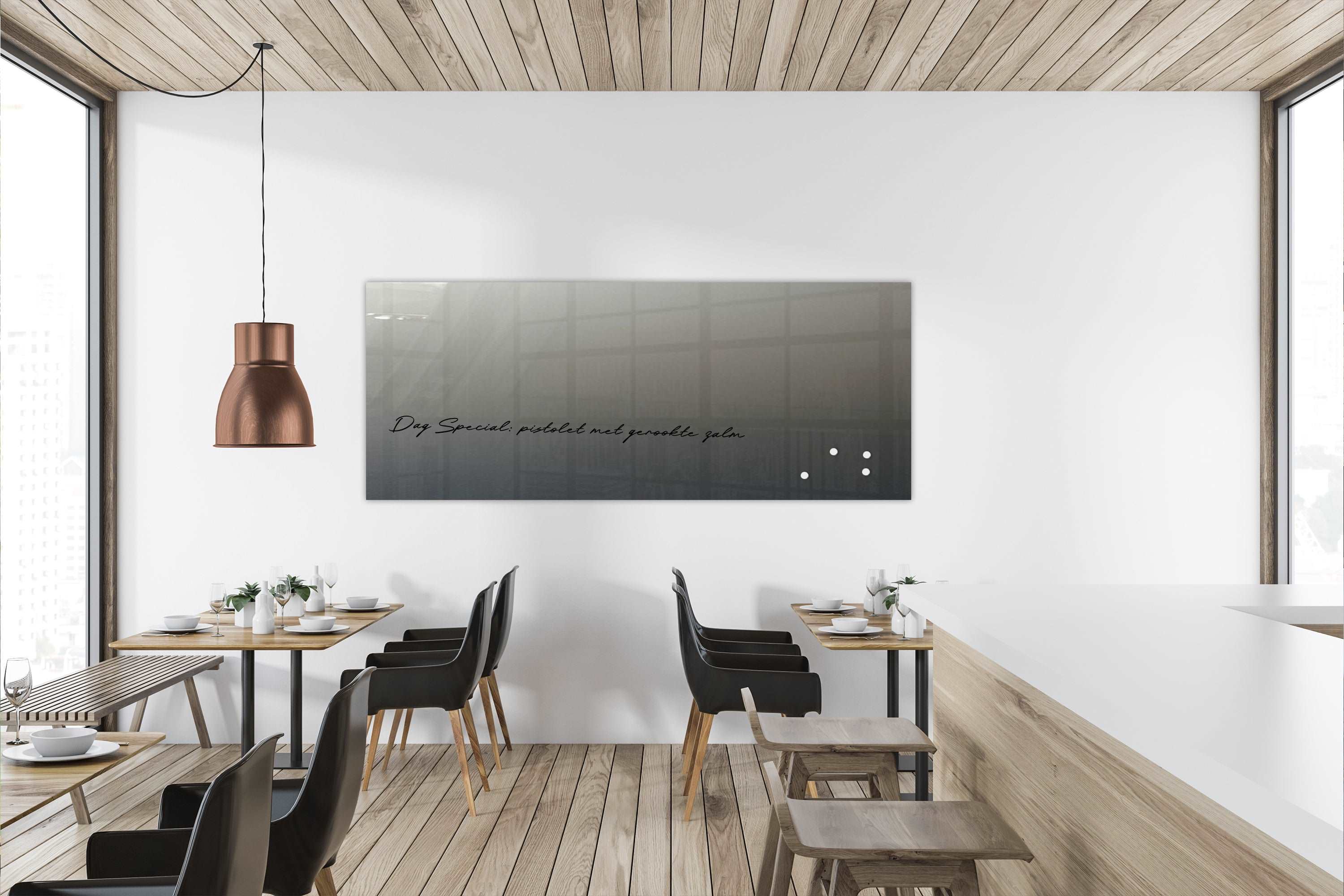 Glazen Whiteboard - Silver