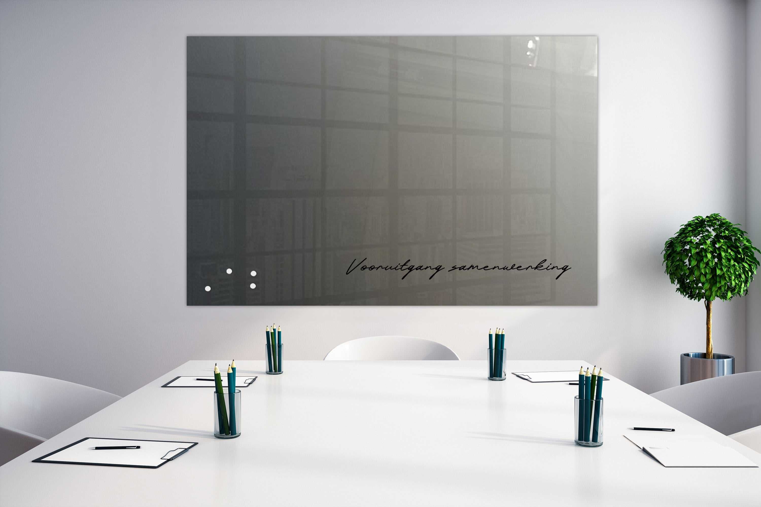 Glazen Whiteboard - Silver
