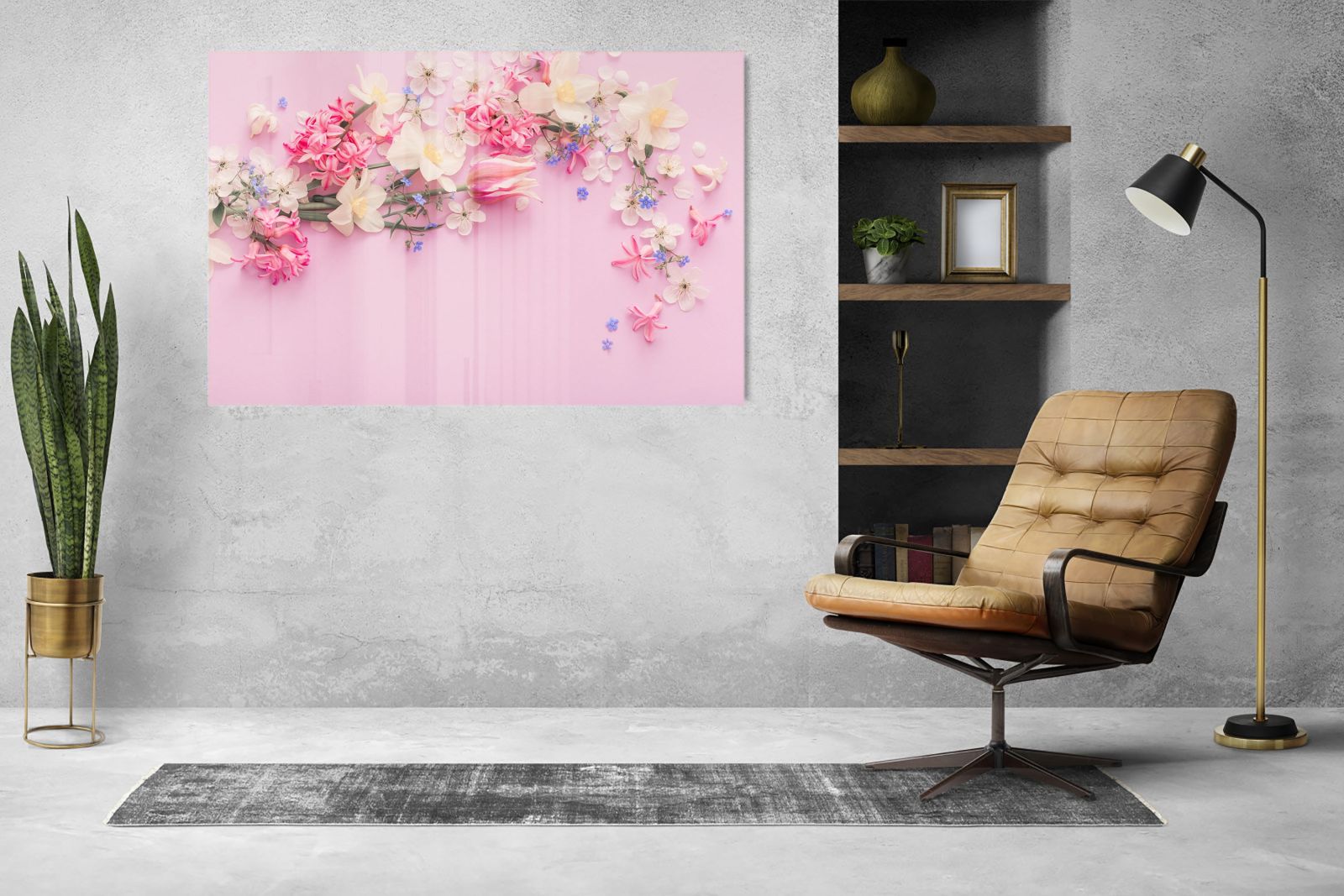 Glazen Whiteboard - Magneetbord - Krasvrij - Lente Bloemen