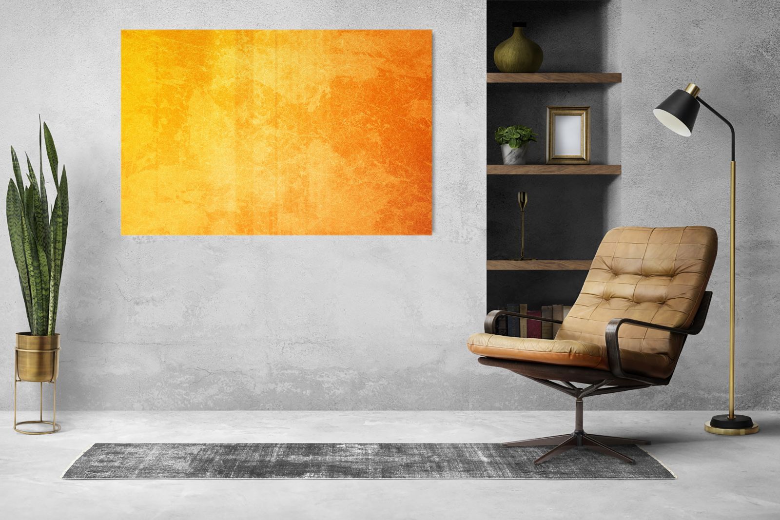 Whiteboard van glas - Magneetbord - Geel-oranje textuur