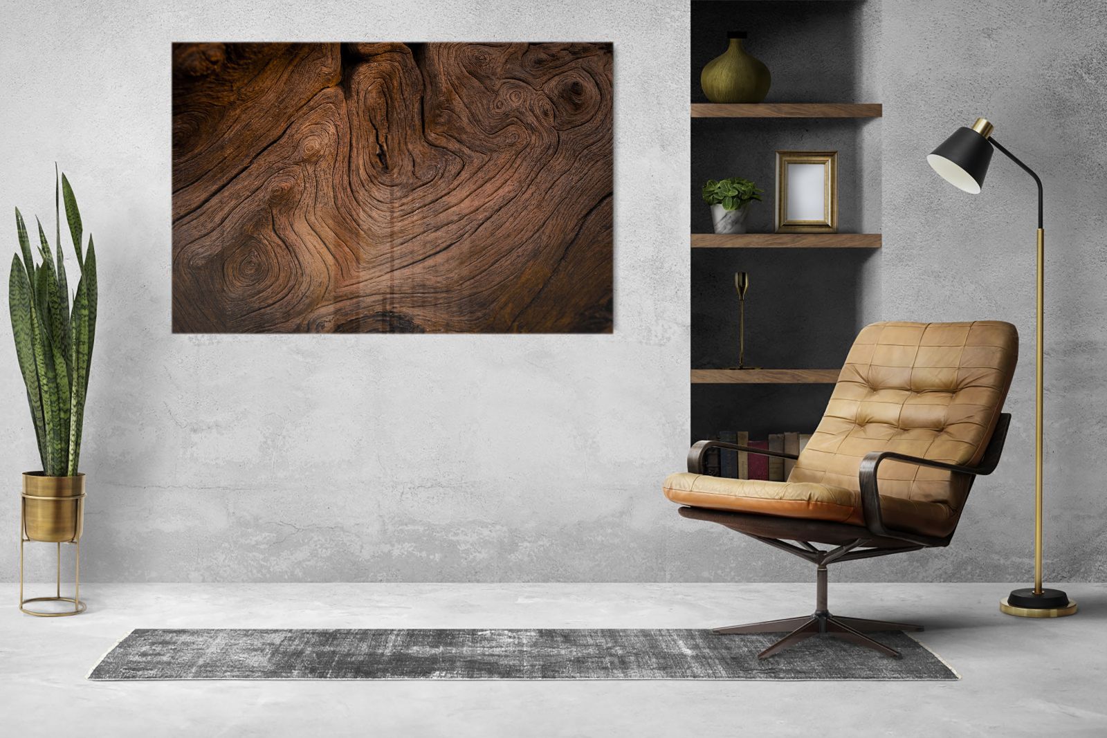 Whiteboard van glas - Magneetbord - Design Wandbord- Oud hout