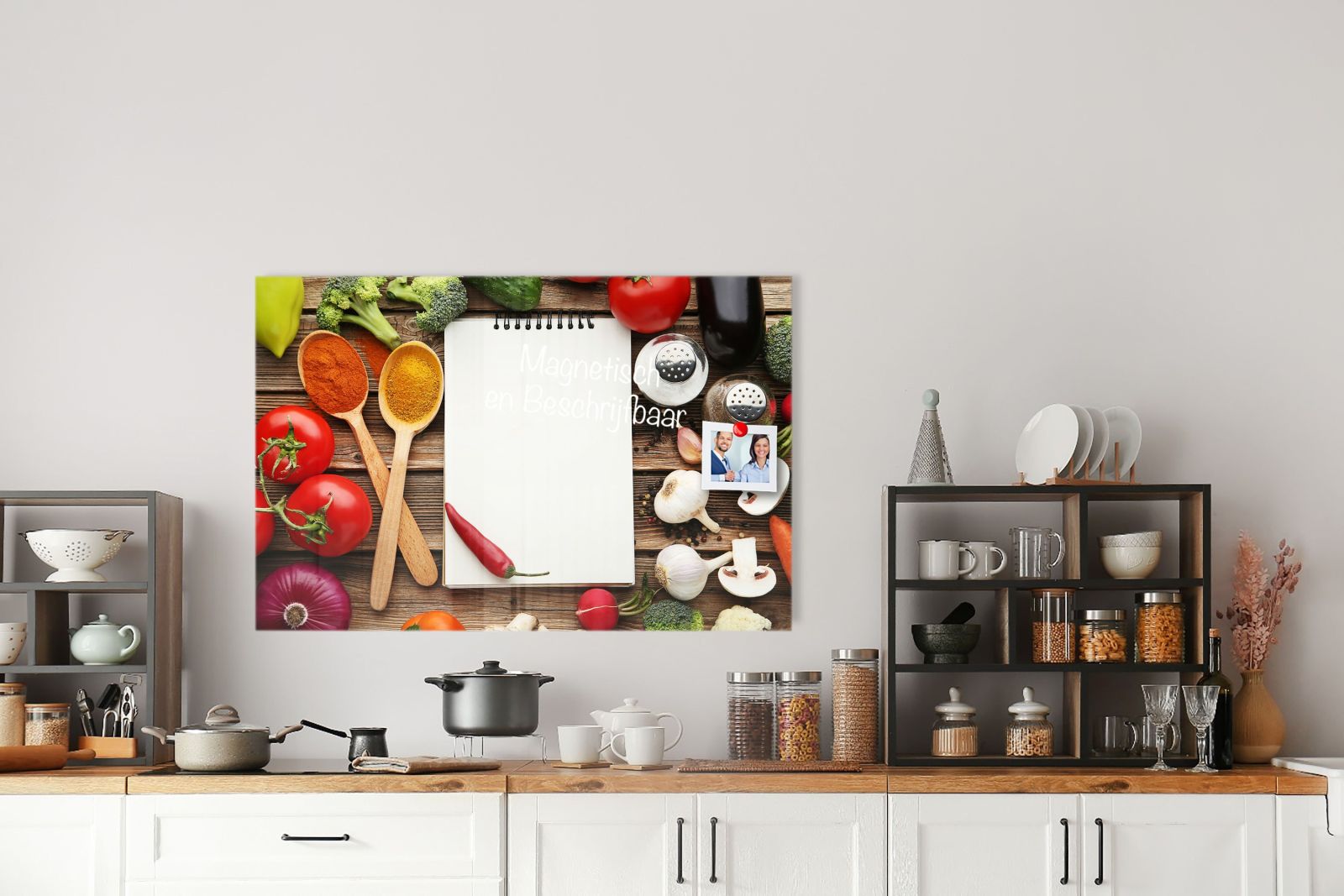Whiteboard van glas - Magneetbord - Blank ingredienten boekje