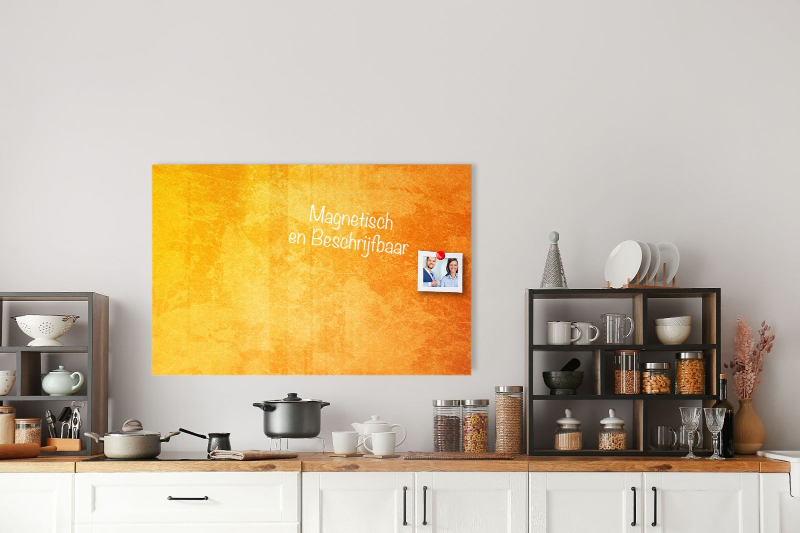 Whiteboard van glas - Magneetbord - Geel-oranje textuur