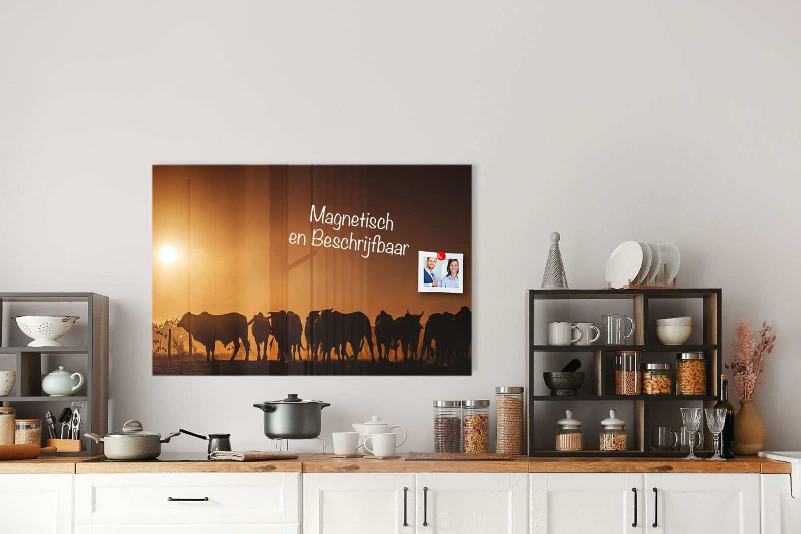Whiteboard van glas - Magneetbord - Dieren op de horizon