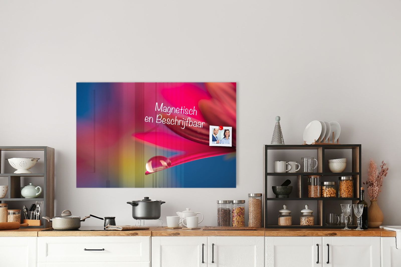Whiteboard van glas - Magneetbord - Bloem met druppel