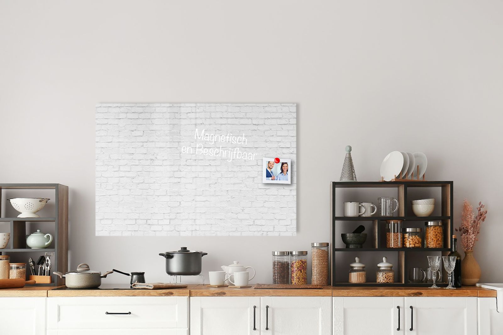 Whiteboard van glas - Magneetbord - Witte stenen