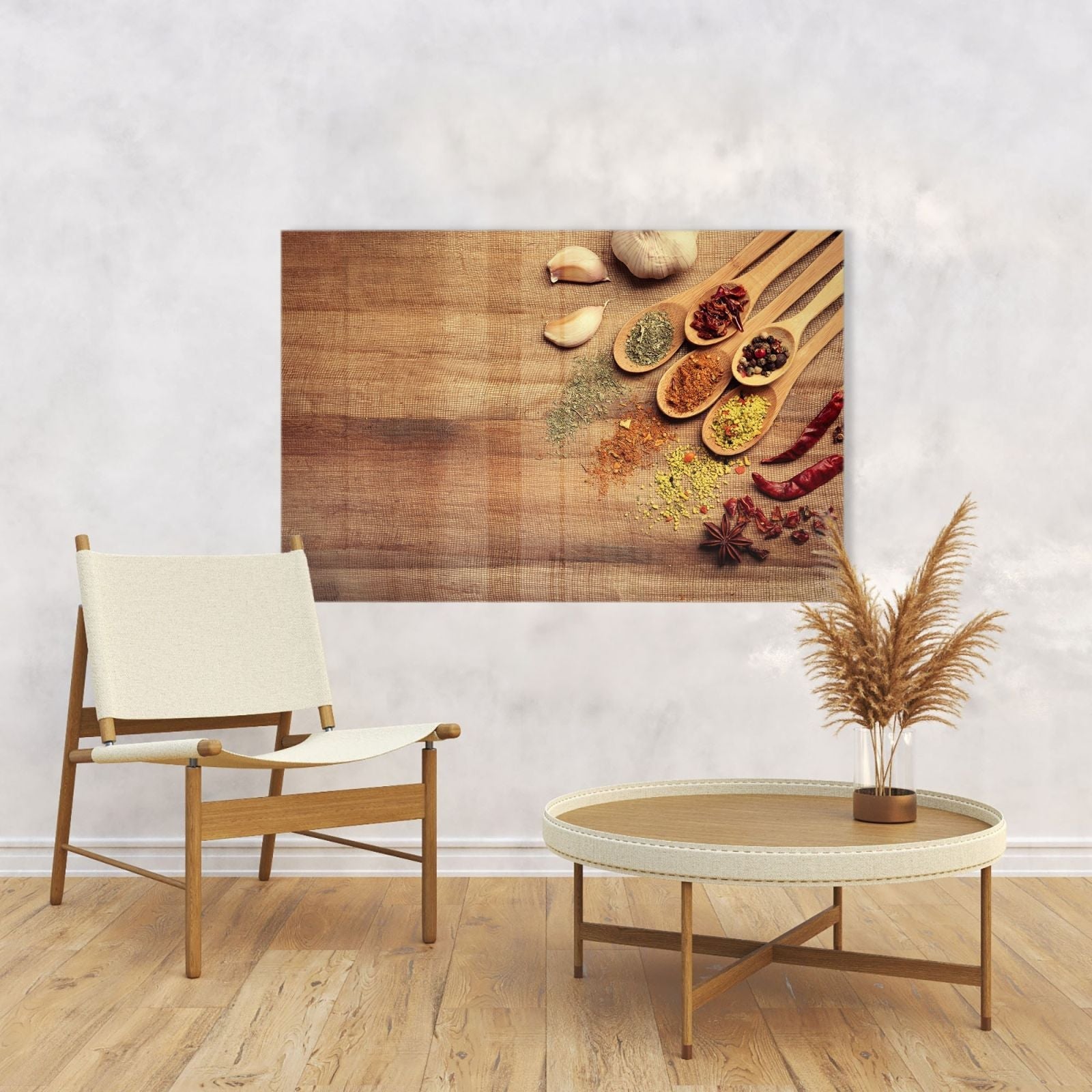 Glazen Whiteboard - Magneetbord - Krasvrij - Kruiden op houten tafel