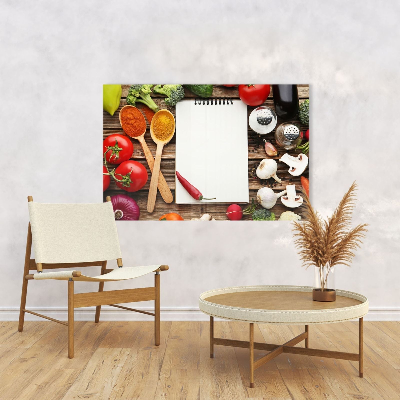 Whiteboard van glas - Magneetbord - Blank ingredienten boekje