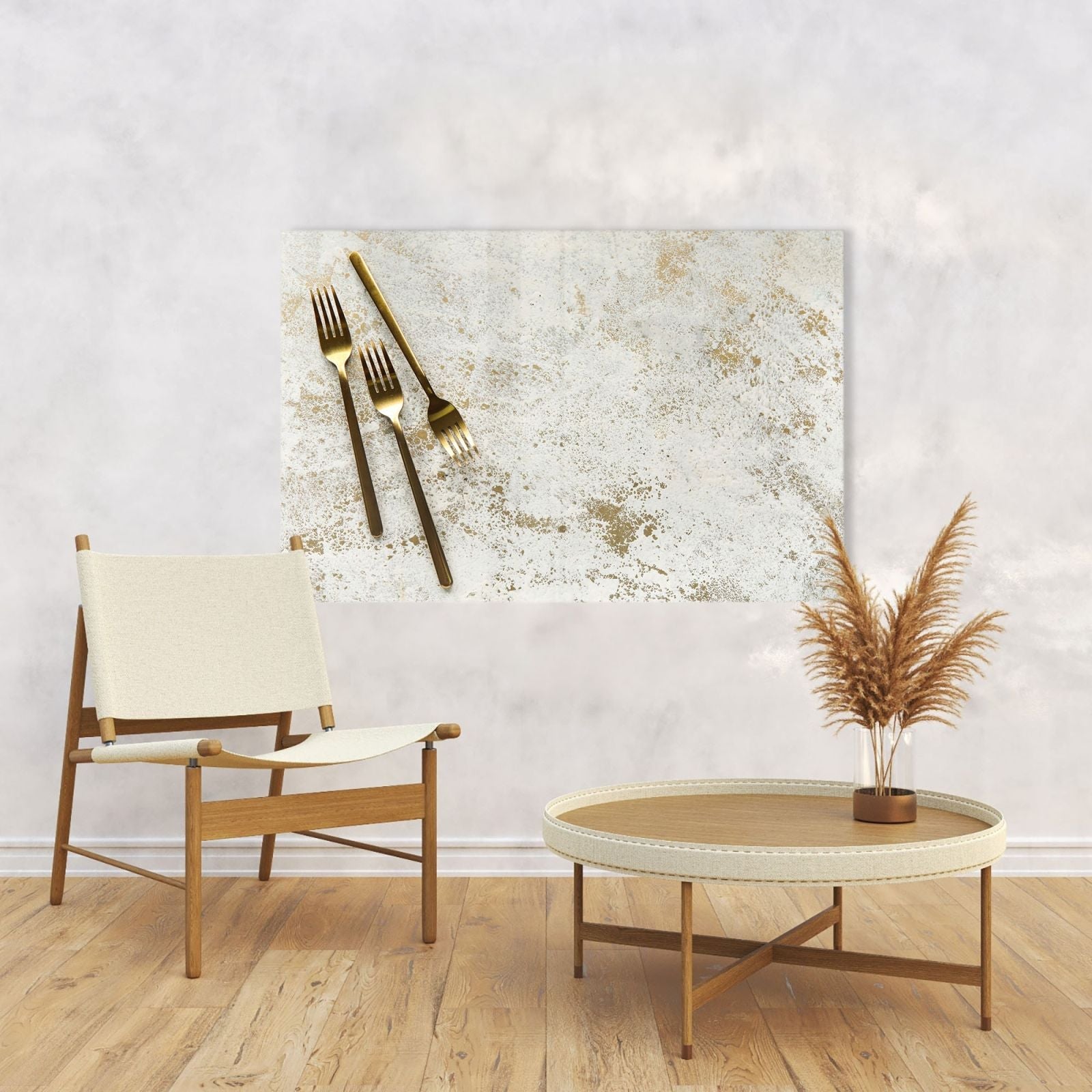 Whiteboard van glas - Magneetbord - Gouden vorken