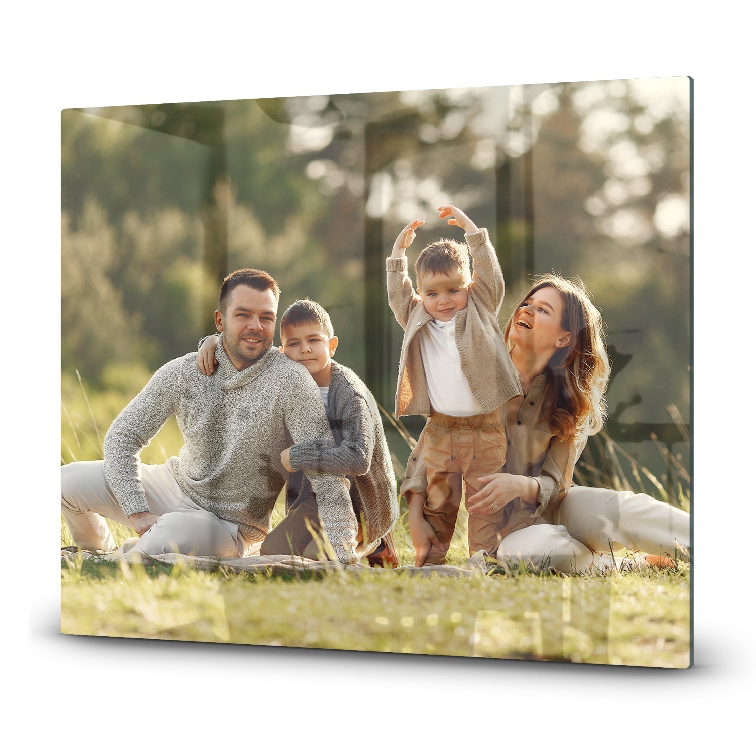 spatscherm met eigen foto van gehard glas