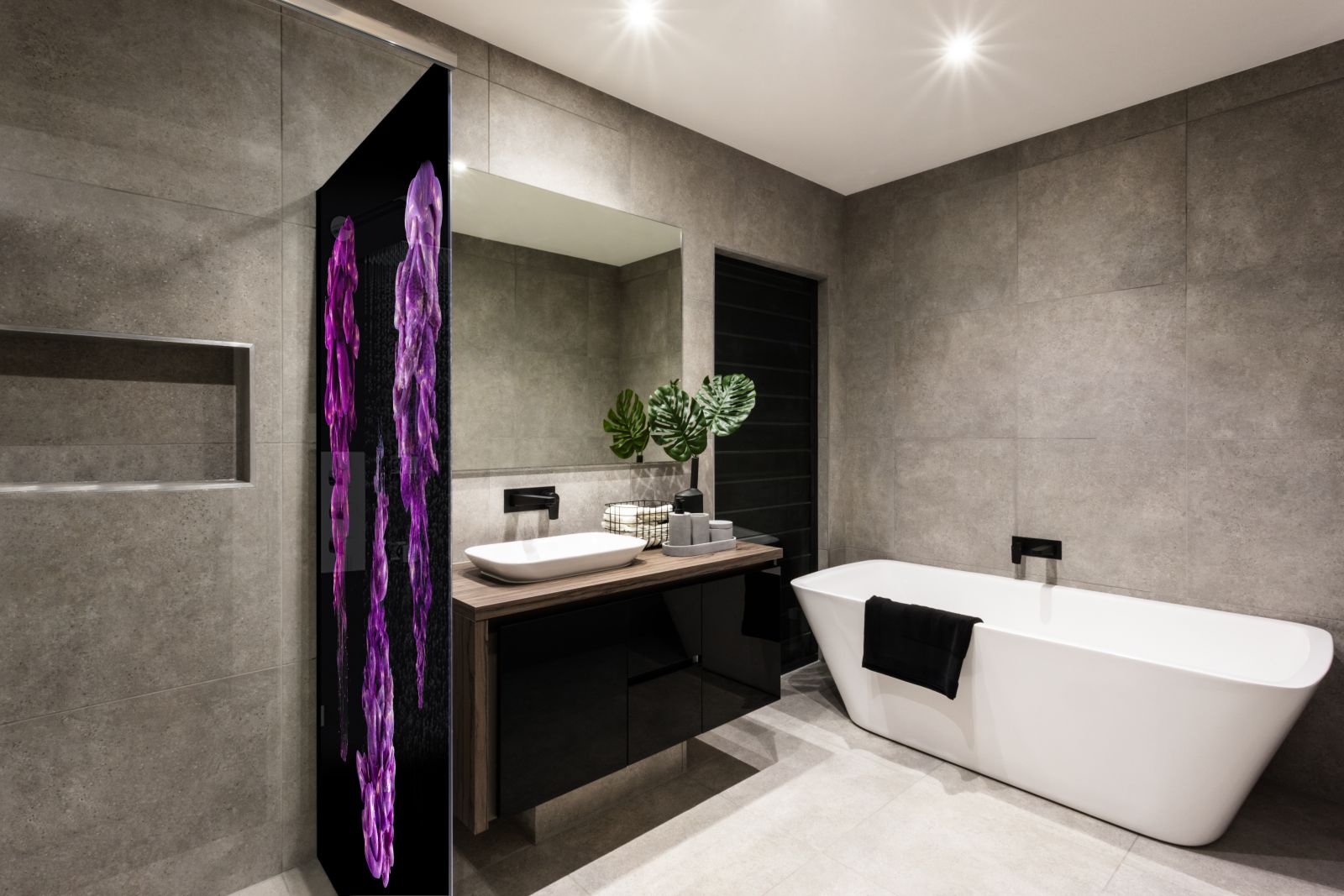 Inloopdouche - Extra helder glas - Thermisch gehard en gelaagd veiligheidsglas - Abstract