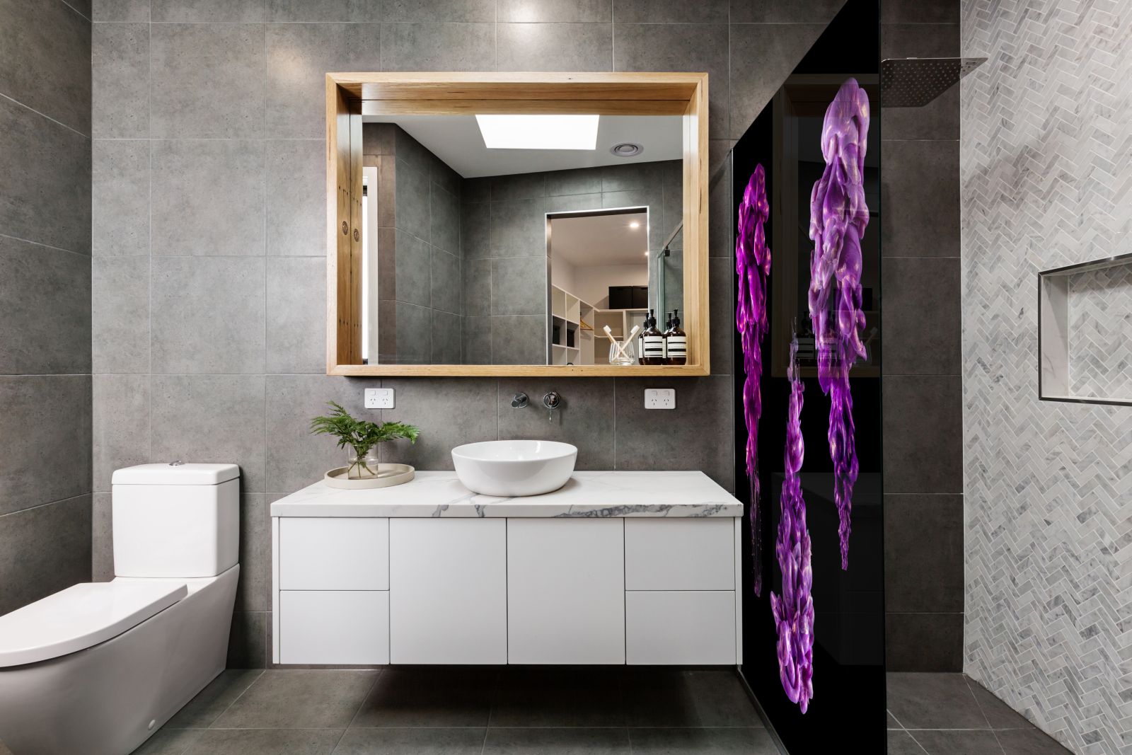 Inloopdouche - Extra helder glas - Thermisch gehard en gelaagd veiligheidsglas - Abstract