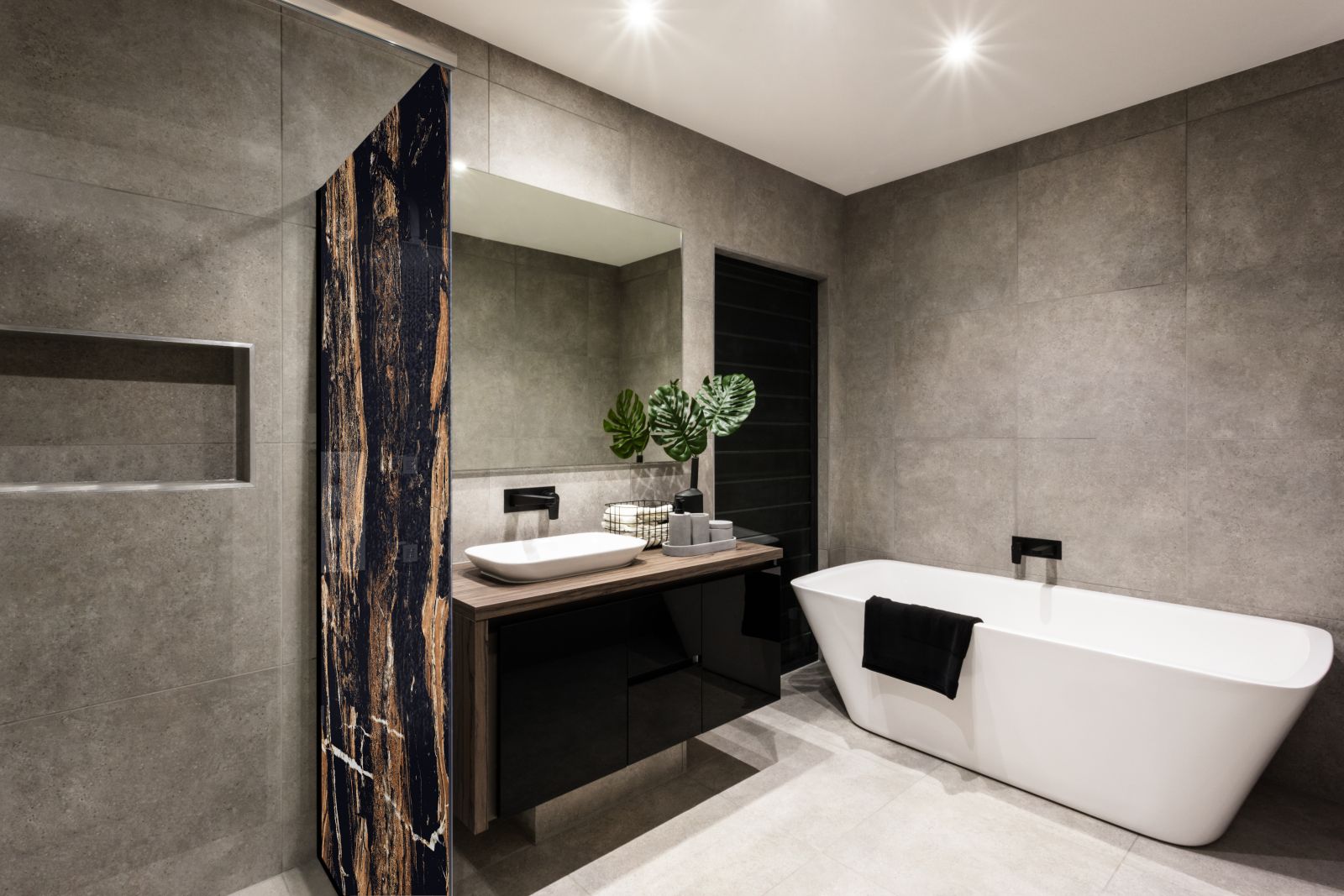 Inloopdouche - Extra helder glas - Thermisch gehard en gelaagd veiligheidsglas - Marmer bruin