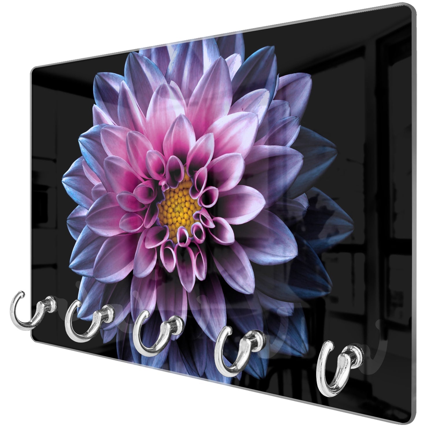 Sleutelhanger - Gehard Glas - Blauw/Roze Dahlia