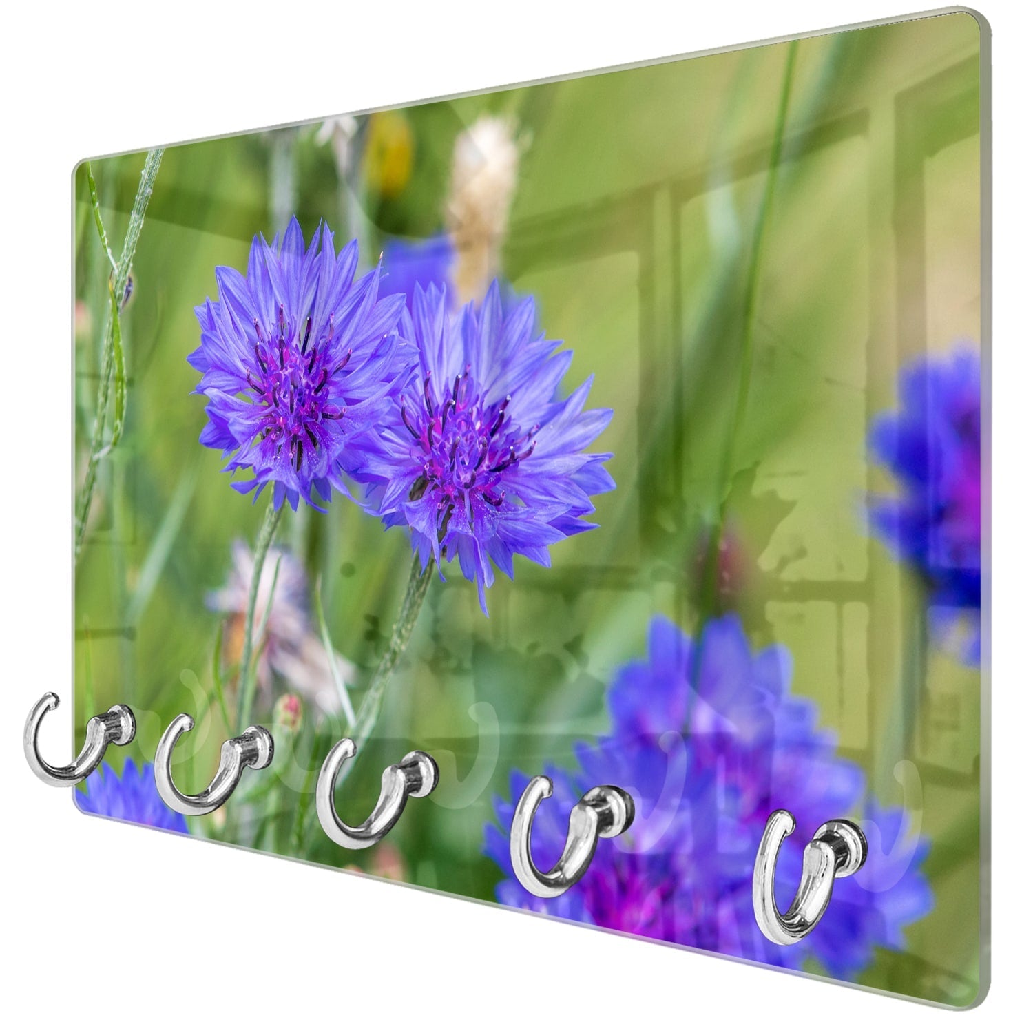 Sleutelhanger - Gehard Glas - Felblauw/paarse Korenbloemen