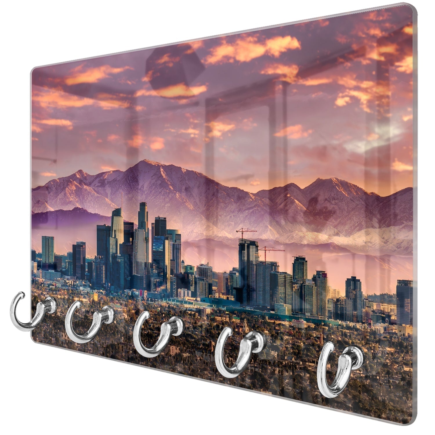 Sleutelhanger - Gehard Glas - Los Angeles Skyline bij Zonsondergang