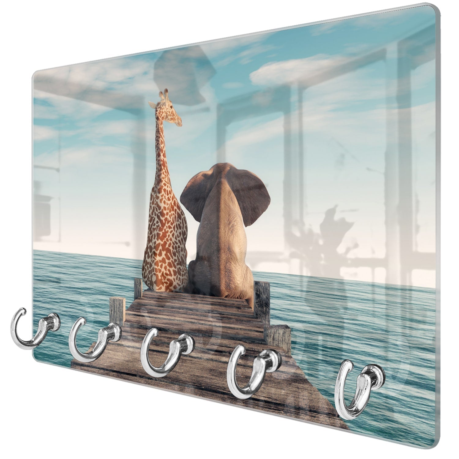 Sleutelhanger - Gehard Glas - Giraffe en Olifant