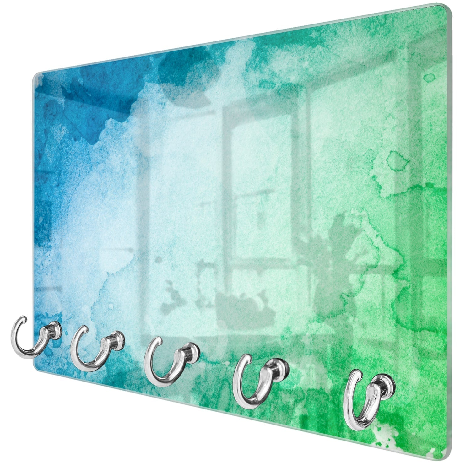 Sleutelhanger - Gehard Glas - Groen-Blauwe Waterverf