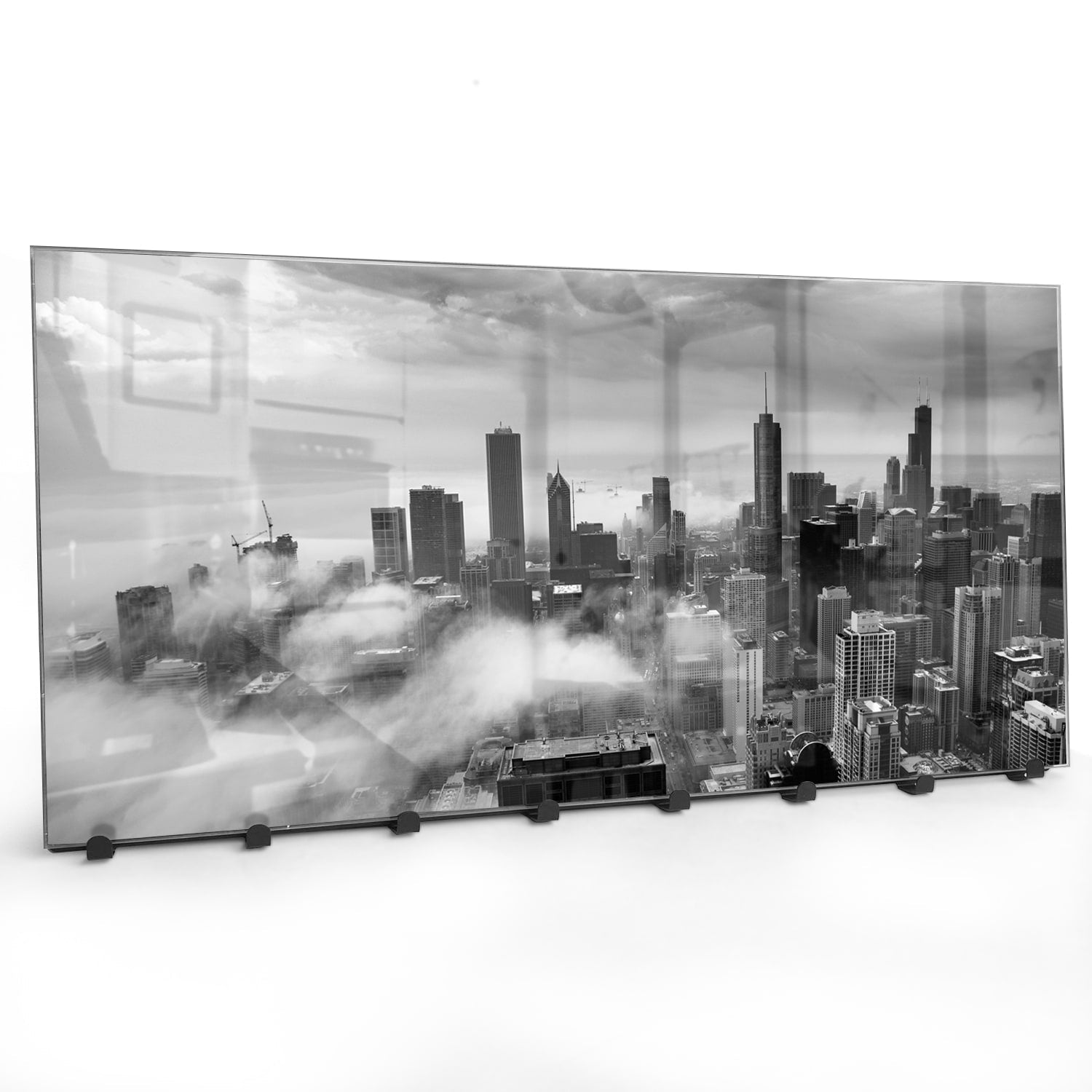 Kapstok - Gehard Glas - Chicago Skyline in de Mist