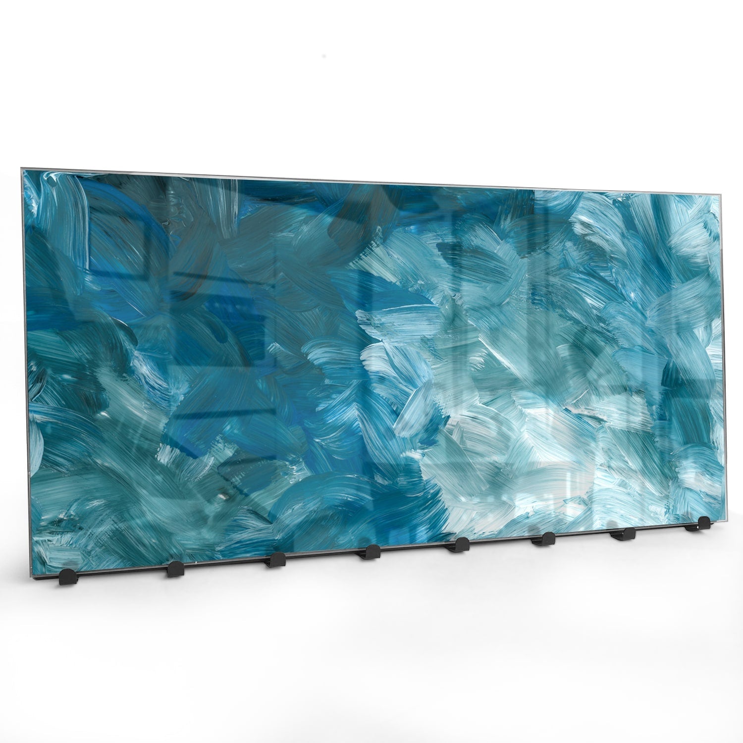 Kapstok - Gehard Glas - Abstracte Blauwe Penseelstroken