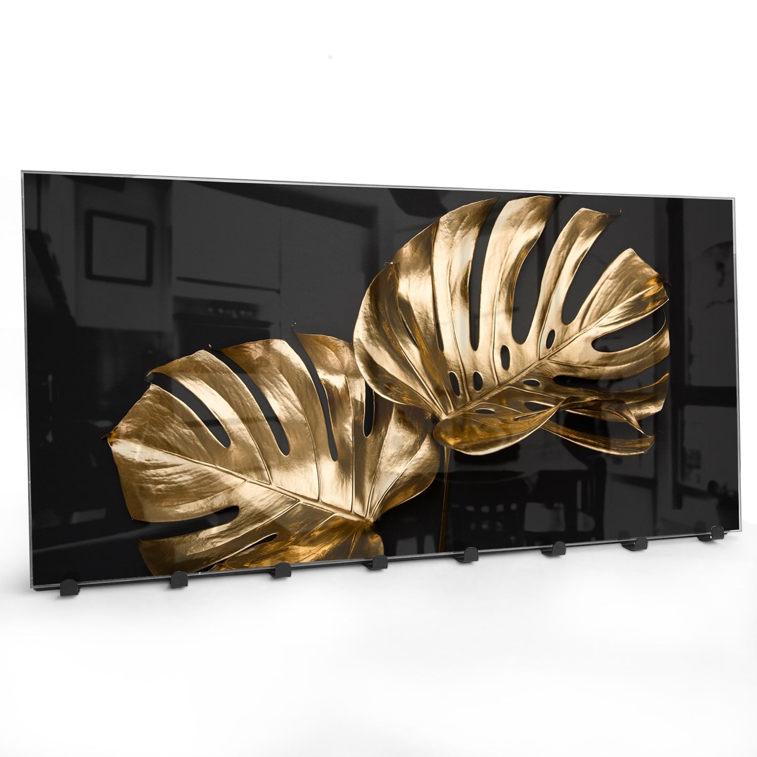 Kapstok - Gehard Glas - Luxueuze Gouden Monstera Bladeren