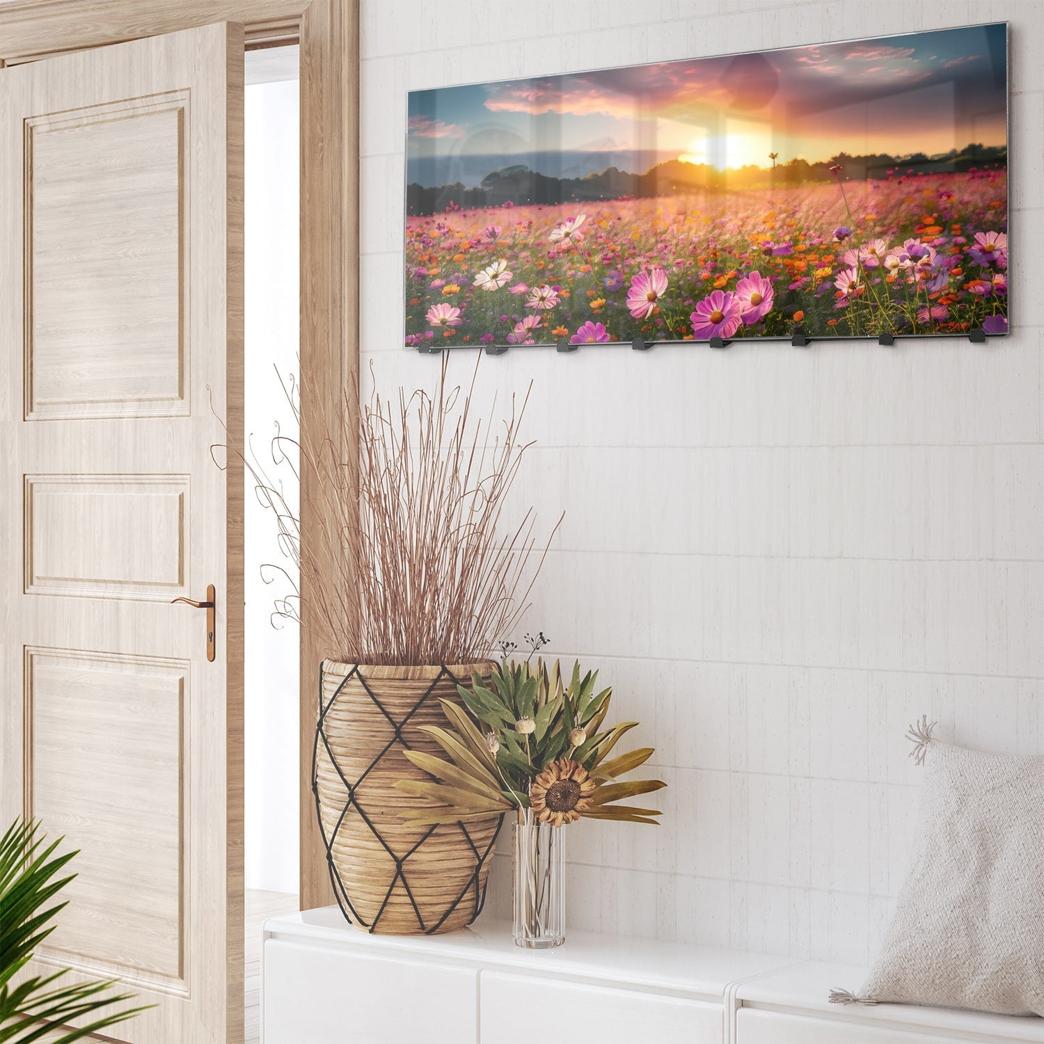 Kapstok - Gehard Glas - Zomerbloemen bij Zonsondergang