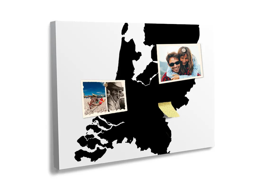 Kurkborden op canvas met silhouetkaart van nederland – formaat 60 × 40 cm