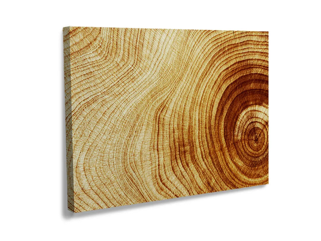 Kurkborden op canvas met warme houtnerf met jaarringen – formaat 120 × 80 cm