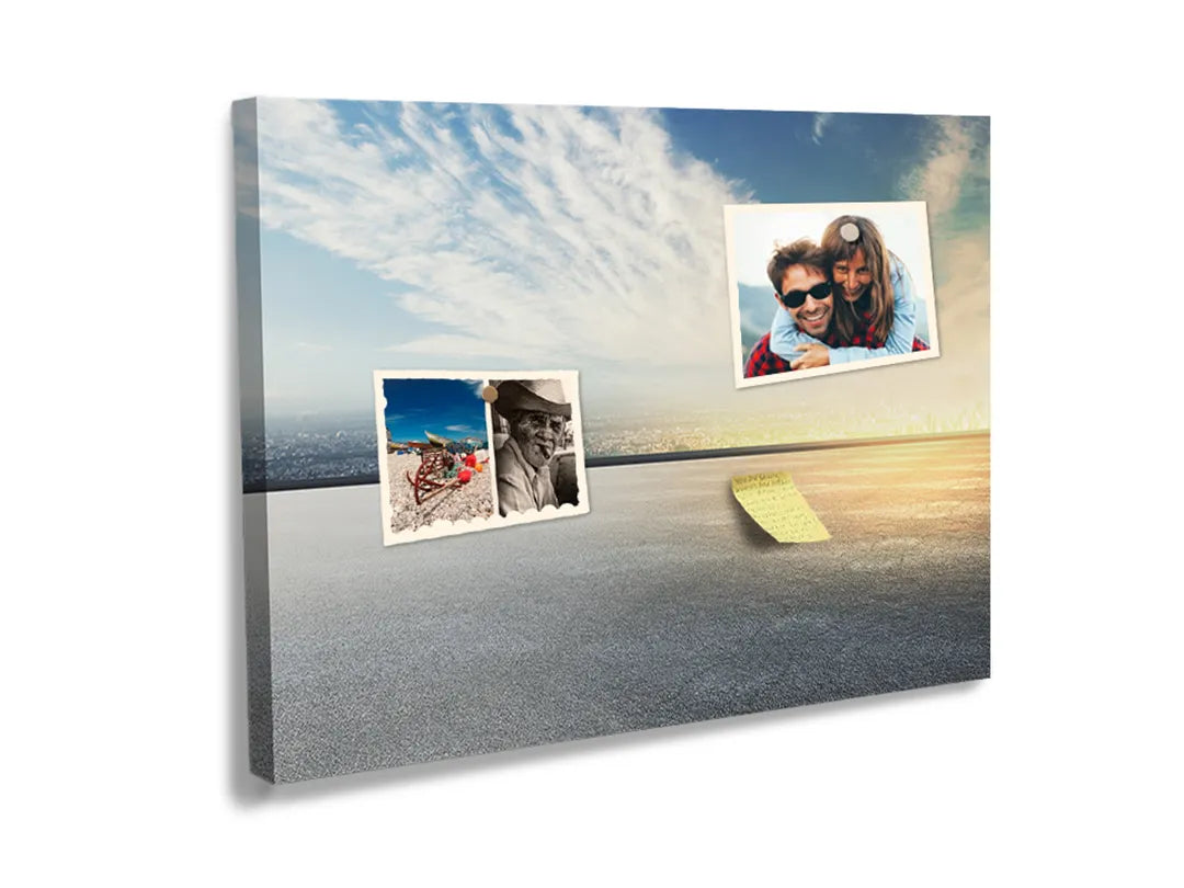 Kurkborden op canvas met minimalistische horizon boven zee – formaat 60 × 40 cm