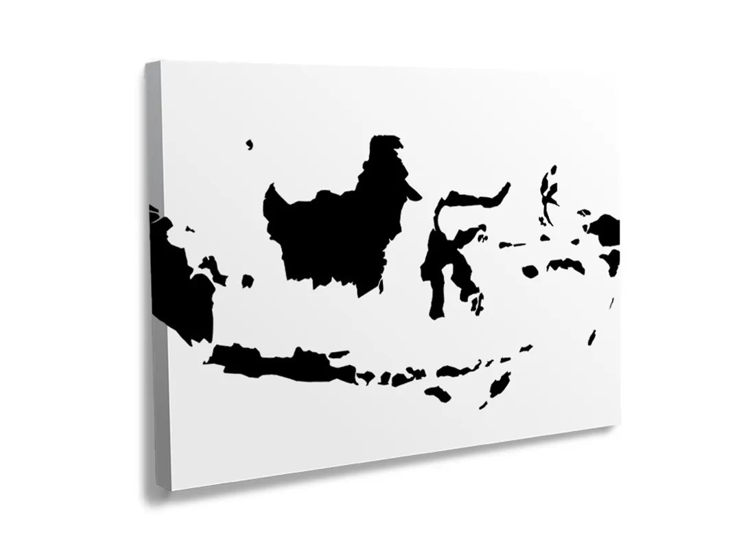 Kurkborden op canvas met silhouetkaart van indonesië – formaat 120 × 80 cm