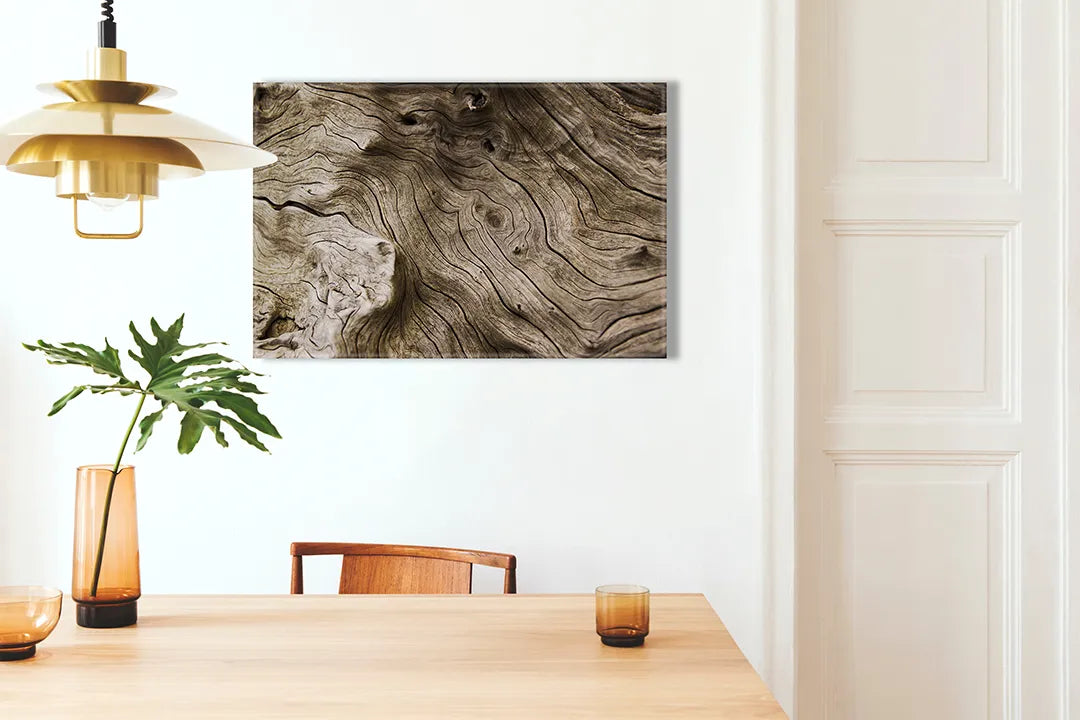Kurkborden op canvas met verweerde boomstamstructuur – formaat 100 × 70 cm