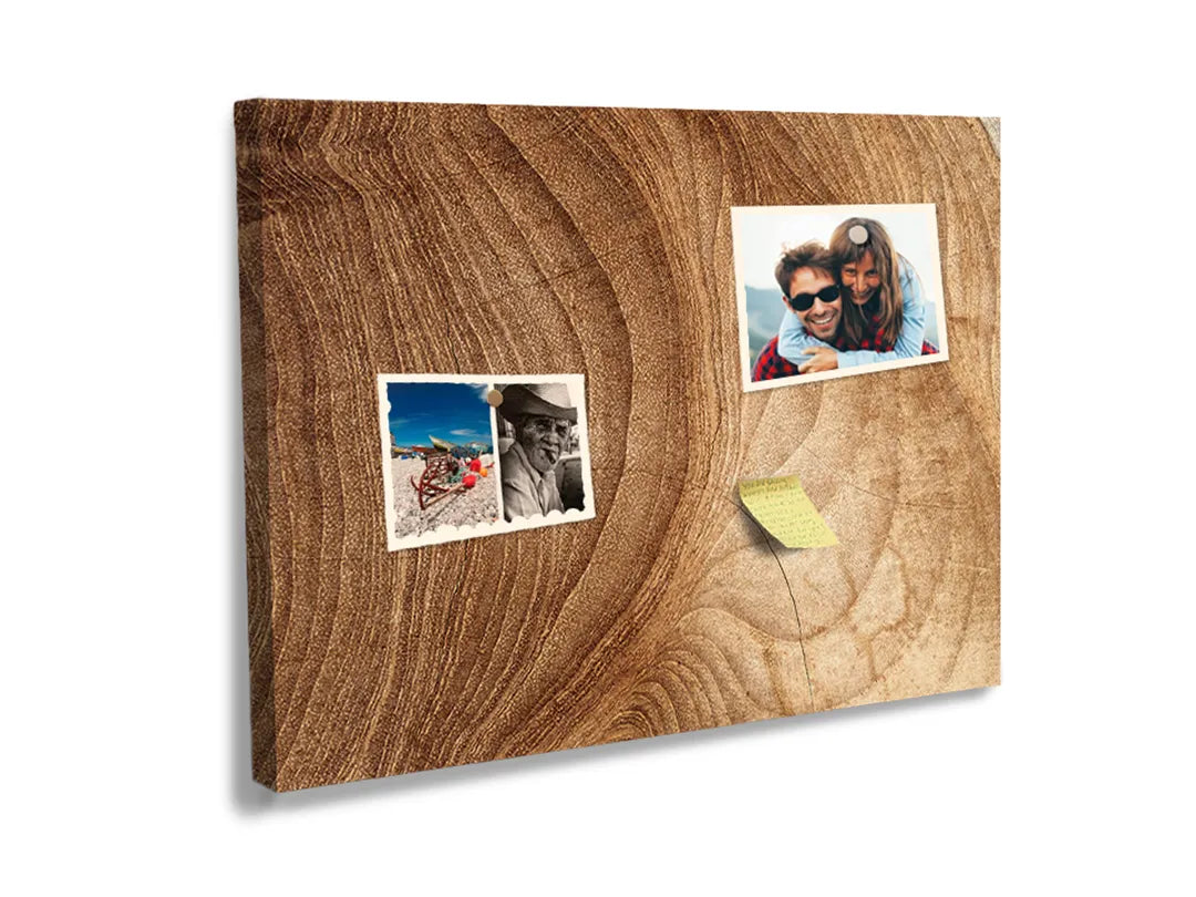 Kurkborden op canvas met natuurlijke houtnerf in warme tint – formaat 60 × 40 cm