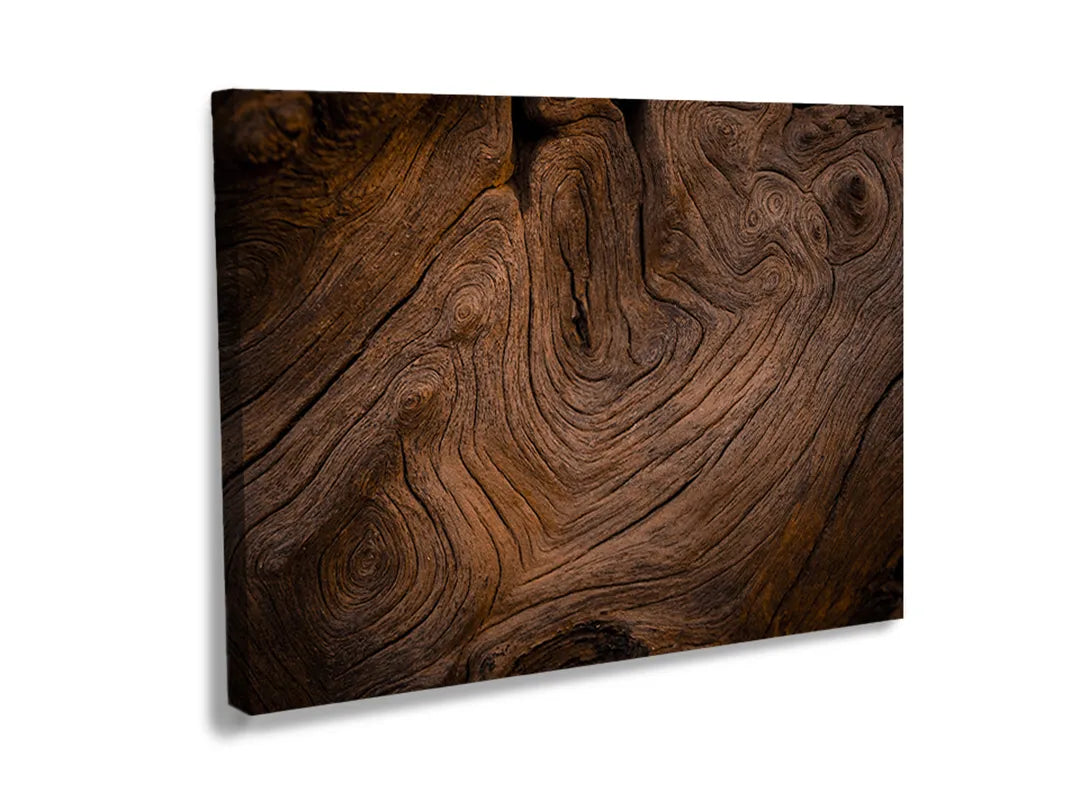 Kurkborden op canvas met donkere walnoot houtstructuur – formaat 120 × 80 cm