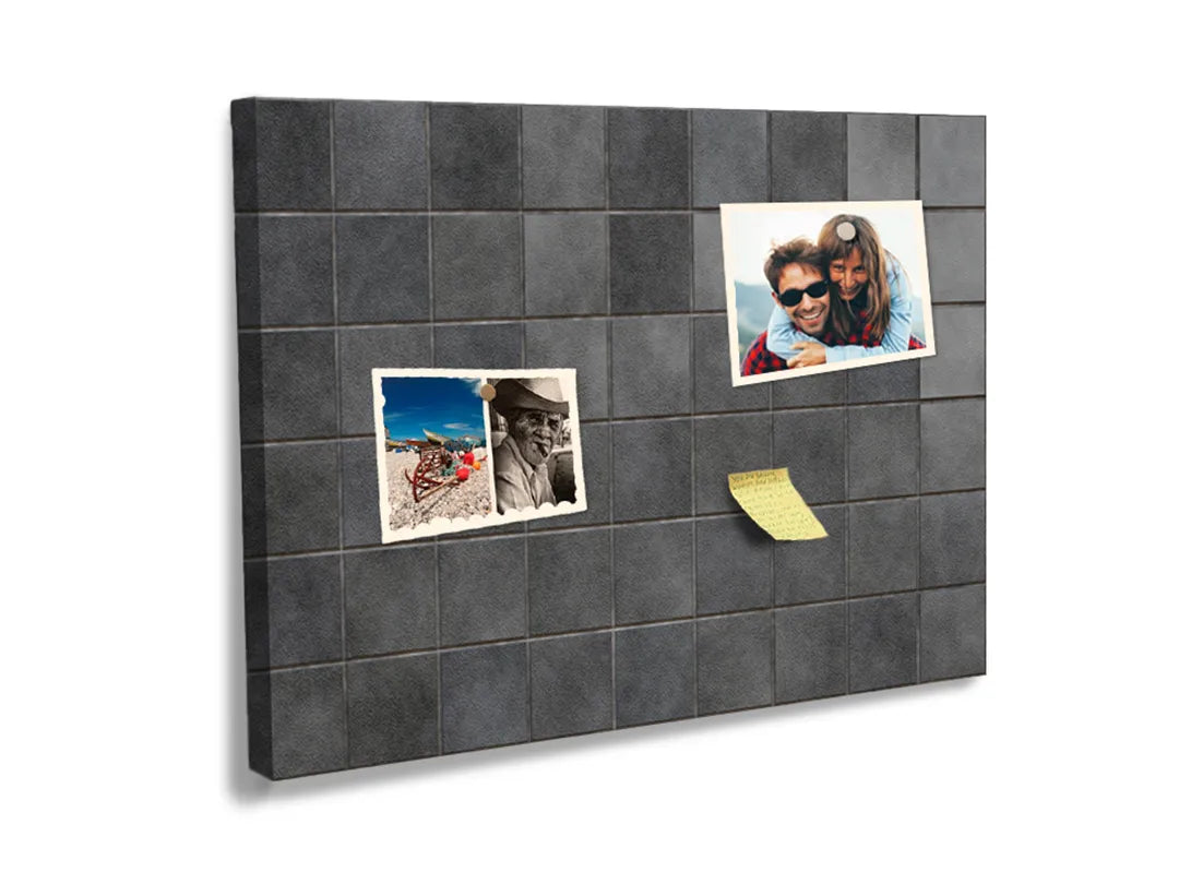 Kurkborden op canvas met donkere vierkante tegelstructuur – formaat 60 × 40 cm