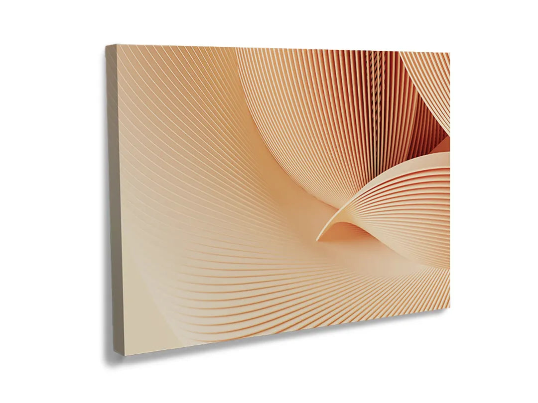 Kurkborden op canvas met beige golvend abstract patroon – formaat 120 × 80 cm