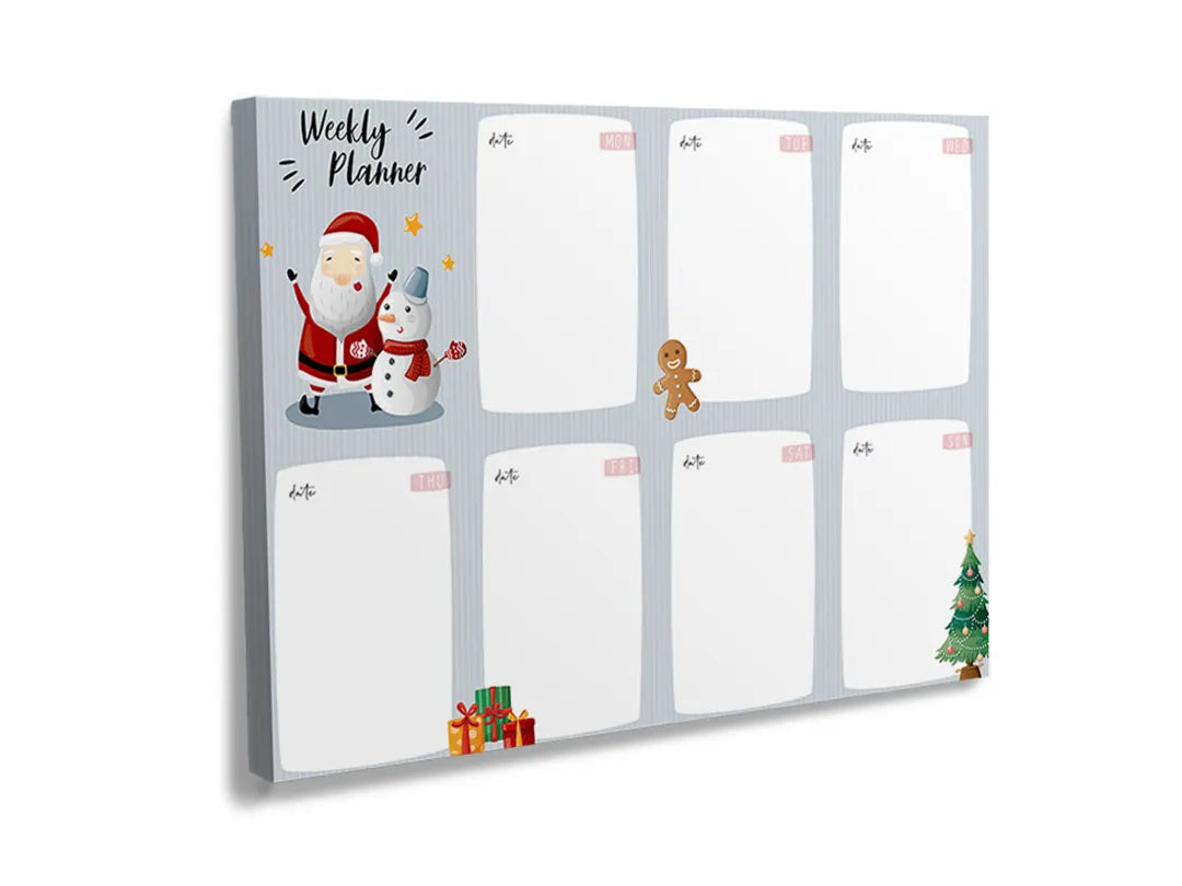 Kurkborden op canvas met kerst weekplanner – formaat 120 × 80 cm