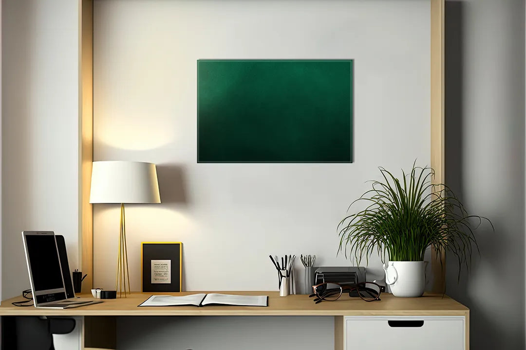 Kurkborden op canvas met donkergroene fluweelstructuur – formaat 140 × 100 cm